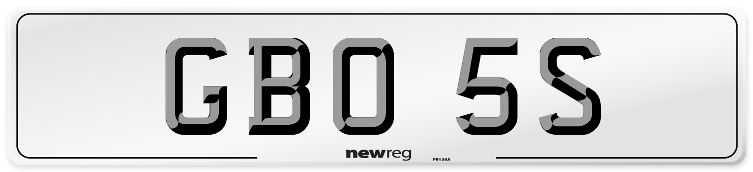 GBO 5S Number Plate from New Reg